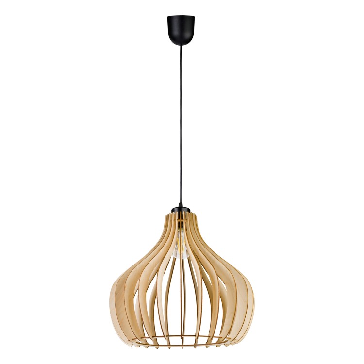 YASIN 400 1P E27, lampa wisząca, max. 60W, czarna, drewno AD-LD-6380BE27D ADVITI