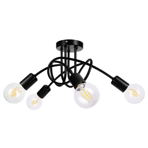 MALAGA 4P E27, lampa wisząca, max. 4x60W, czarna AD-LD-6402BE27M ADVITI