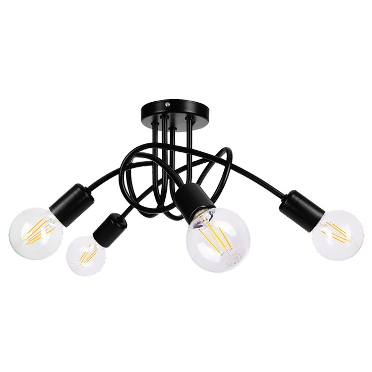 MALAGA 4P E27, lampa wisząca, max. 4x60W, czarna AD-LD-6402BE27M ADVITI