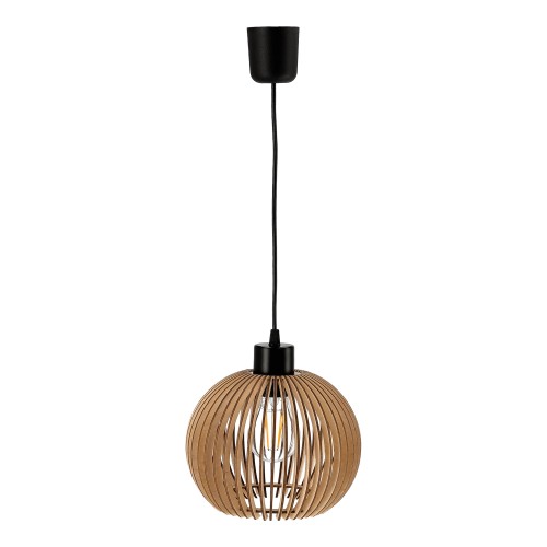 ANAFI 1P E27, lampa wisząca, max. 60W, czarna, drewno AD-LD-6411BE27D ADVITI sufitowa nad stół blat wyspę
