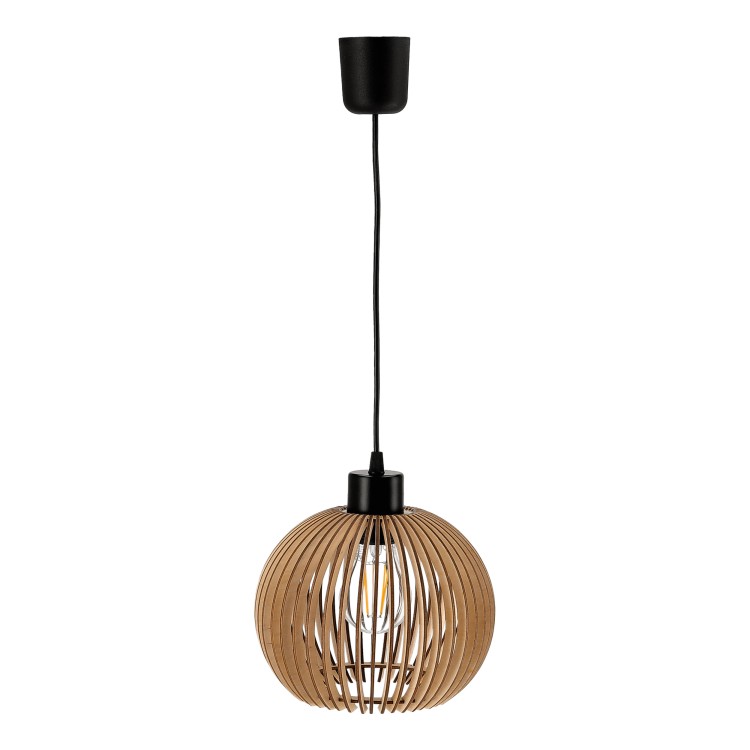 ANAFI 1P E27, lampa wisząca, max. 60W, czarna, drewno AD-LD-6411BE27D ADVITI sufitowa nad stół blat wyspę