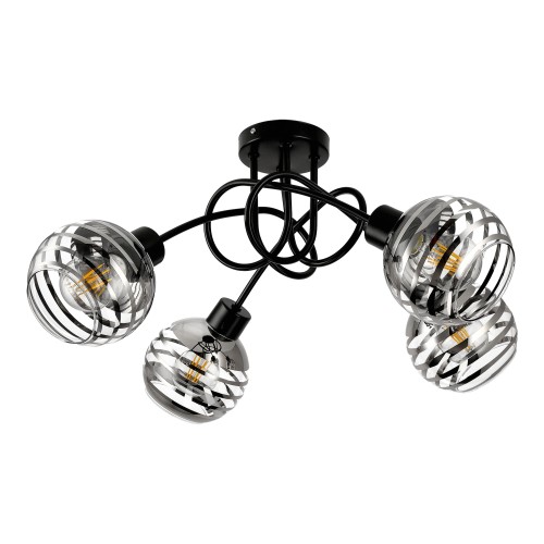 MILANO 4P E27, lampa wisząca, max. 4x60W, czarna AD-LD-6416BE27SW ADVITI