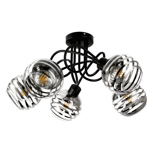 MILANO 5P E27, lampa wisząca, max. 5x60W, czarna AD-LD-6417BE27SW ADVITI