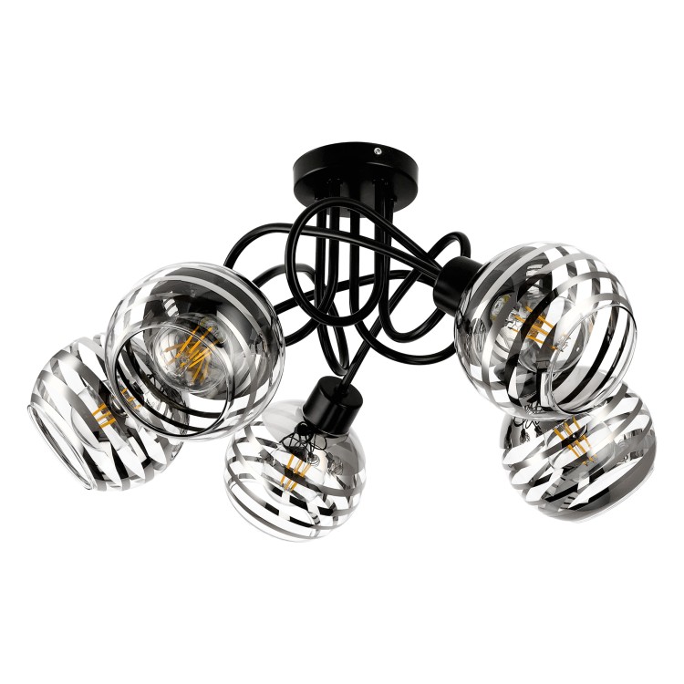 MILANO 5P E27, lampa wisząca, max. 5x60W, czarna AD-LD-6417BE27SW ADVITI