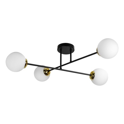 LEIA 4P E27, lampa wisząca, max. 4x60W, czarno-złota AD-LD-6438B-CE27SM ADVITI sufitowa nad stół blat