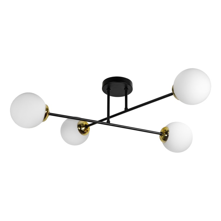 LEIA 4P E27, lampa wisząca, max. 4x60W, czarno-złota AD-LD-6438B-CE27SM ADVITI sufitowa nad stół blat