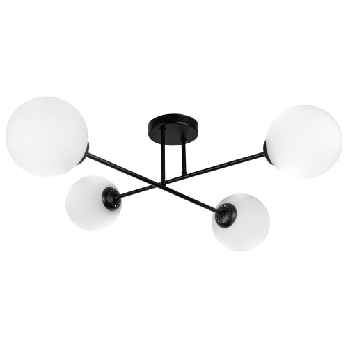 LEIA 4P E27, lampa wisząca, max. 4x60W, czarna AD-LD-6438BE27SM ADVITI sufitowa nad stół blat