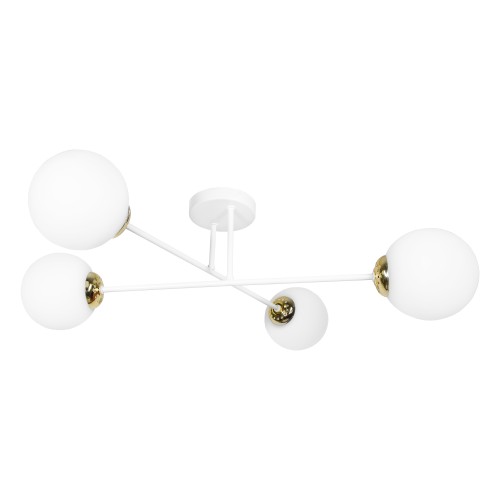 LEIA 4P E27, lampa wisząca, max. 4x60W, biało-złota AD-LD-6438W-CE27SM ADVITI sufitowa nad stół blat