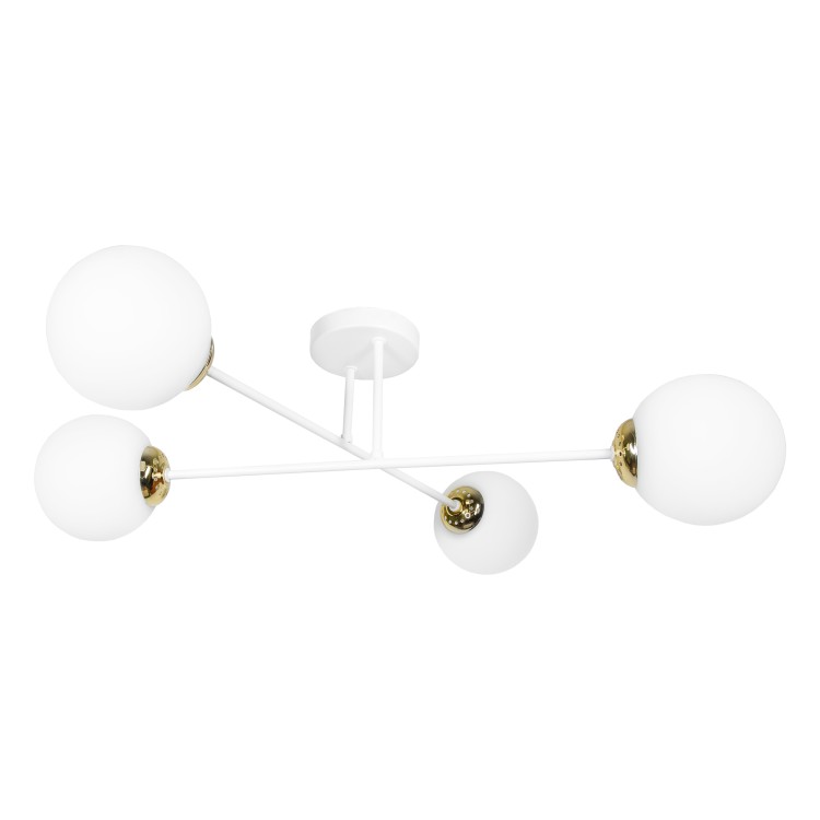 LEIA 4P E27, lampa wisząca, max. 4x60W, biało-złota AD-LD-6438W-CE27SM ADVITI sufitowa nad stół blat