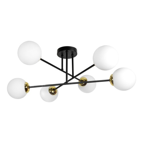 LEIA 6P E27, lampa wisząca, max. 6x60W, czarno-złota AD-LD-6439B-CE27SM ADVITI sufitowa nad stół blat