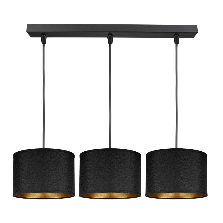 KYLO 3P E27, lampa wisząca, max. 3x60W, czarna, listwa AD-LD-6447BE27T ADVITI sufitowa nad stół blat wyspę