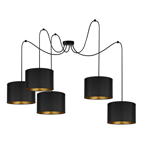 KYLO 5P E27, lampa wisząca, max. 5x60W, czarna AD-LD-6452BE27T ADVITI sufitowa nad stół blat wyspę