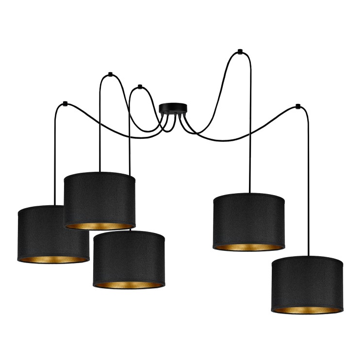 KYLO 5P E27, lampa wisząca, max. 5x60W, czarna AD-LD-6452BE27T ADVITI sufitowa nad stół blat wyspę