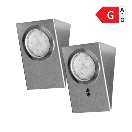 Zestaw opraw podszafkowych MAKAN LED 2,5W, 180lm, 4000K, z wyłącznikiem bezdotykowym, INOX AD-OM-6207L4 ADVITI