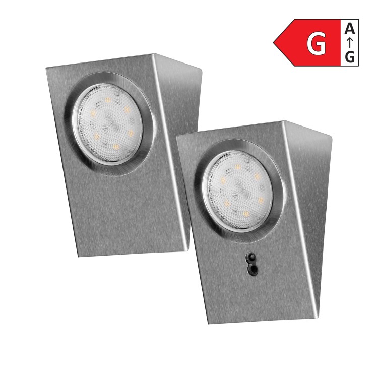 Zestaw opraw podszafkowych MAKAN LED 2,5W, 180lm, 4000K, z wyłącznikiem bezdotykowym, INOX AD-OM-6207L4 ADVITI