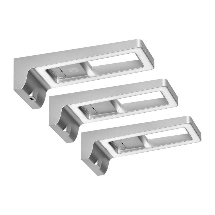ARTUS zestaw 3 lampek podszafkowych LED, 3x3W, 3x225lm, 4000K, z włącznikiem dotykowym i USB, szare AD-OM-6475L4/G ADVITI