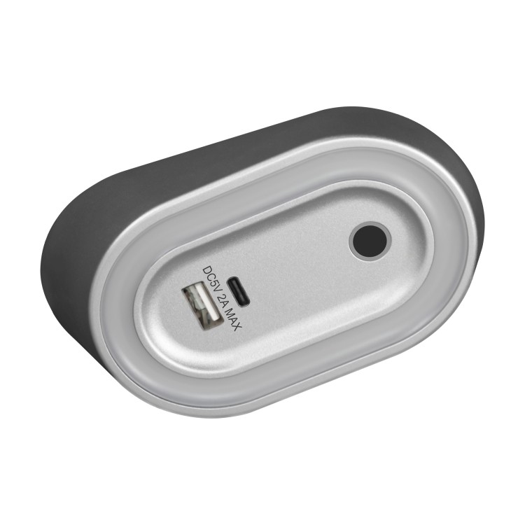 AGRA lampka podszafkowa LED 2,5W, 80lm, 4000K, z włącznikiem bezdotykowym i funkcją ładowania USB A+C, szara AD-OM-6564L4/G/USB ADVITI