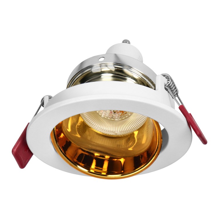 FONDI RC ramka dekoracyjna oprawy punktowej, MR16/GU10 max. 50W, okrągła, stała, aluminiowa, biało-złota AD-OD-6522/W-C ADVITI oczko