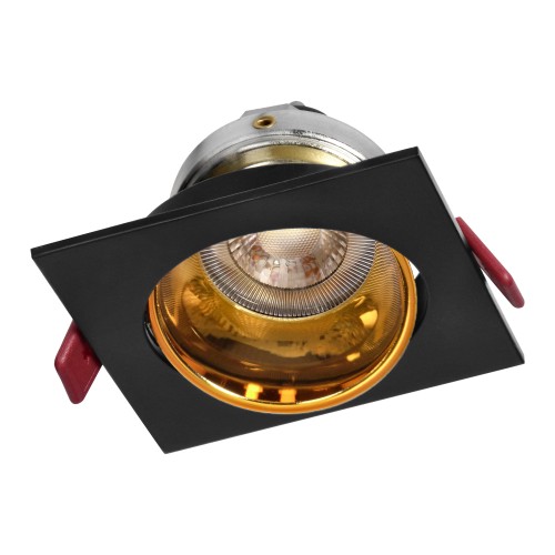 FONDI SC ramka dekoracyjna oprawy punktowej, MR16/GU10 max. 50W, kwadrat, stała, aluminiowa, czarno-złota AD-OD-6523/B-C ADVITI oczko