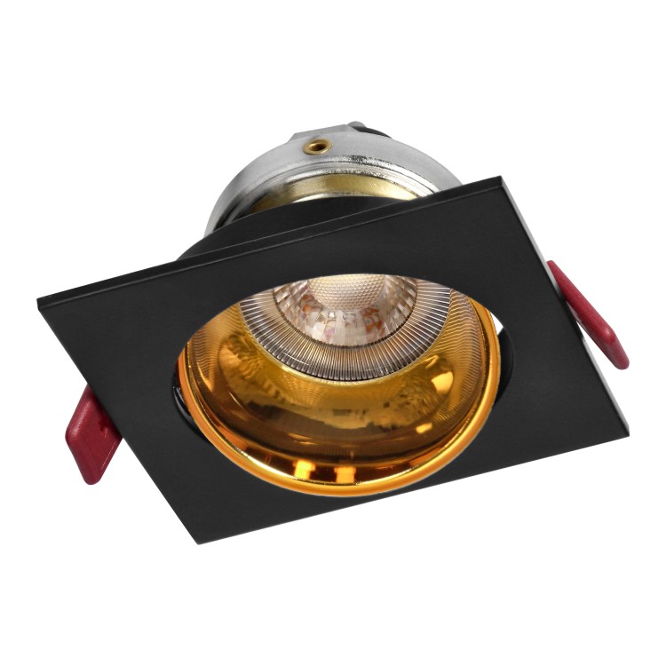 FONDI SC ramka dekoracyjna oprawy punktowej, MR16/GU10 max. 50W, kwadrat, stała, aluminiowa, czarno-złota AD-OD-6523/B-C ADVITI oczko