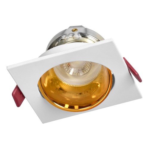 FONDI SC ramka dekoracyjna oprawy punktowej, MR16/GU10 max 50W, kwadrat, stała, aluminiowa, biało-złota AD-OD-6523/W-C ADVITI oczko