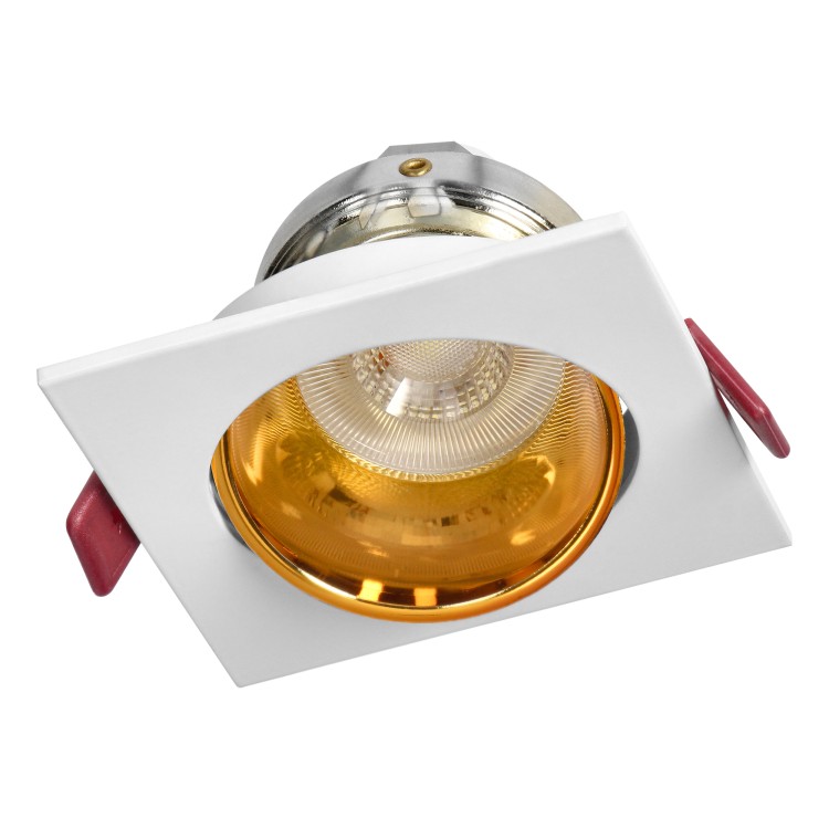FONDI SC ramka dekoracyjna oprawy punktowej, MR16/GU10 max 50W, kwadrat, stała, aluminiowa, biało-złota AD-OD-6523/W-C ADVITI oczko