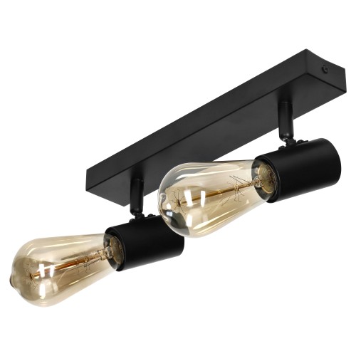RIO SP 2, oprawa ścienno-sufitowa, E27 max. 2x60W, IP20, czarna AD-OP-6430BE27 ADVITI