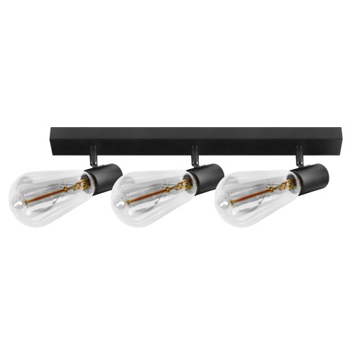 RIO SP 3, oprawa ścienno-sufitowa, E27 max. 3x60W, IP20, czarna AD-OP-6431BE27 ADVITI