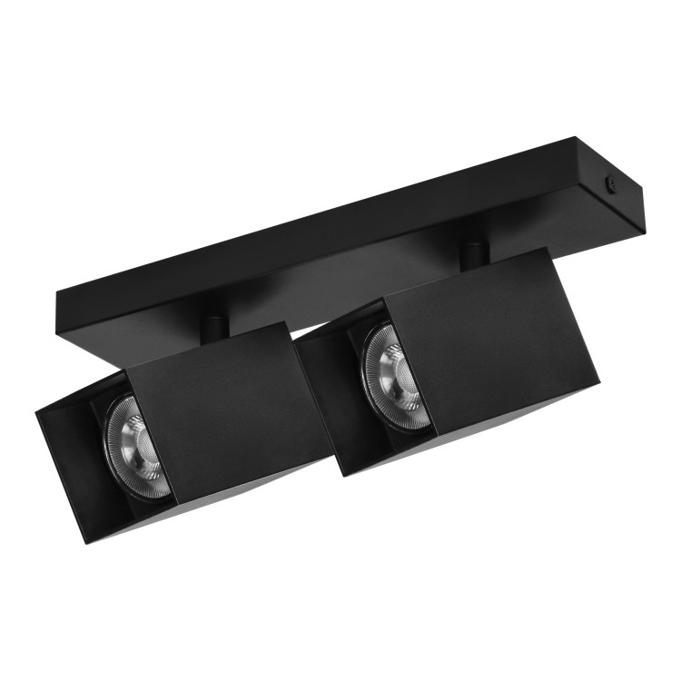 KUBAR SP 2, oprawa ścienno-sufitowa, GU10 max. 2x35W, IP20, czarna AD-OP-6510BGU10 ADVITI