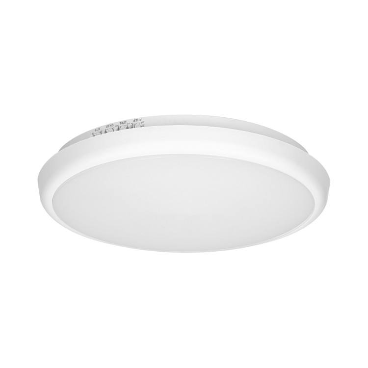 CERS LED 16W, plafon z mikrofalowym czujnikiem ruchu, 1300lm, IP65, 4000K, poliwęglan mleczny, biały, funkcja przyciemnienia AD-PL-6113WLPMM4 ADVITI