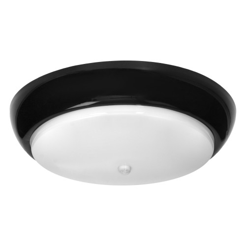 KOKO oprawa, 2xE27 z czujnikiem ruchu PIR, 2x40W, czarna-polipropylen, klosz matowy-poliwęglan, IP44, IK10 AD-PL-6256BE27PMR ADVITI
