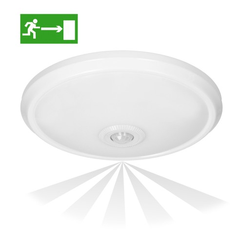 ZONDA LED EMERGENCY 12W/1,2W, plafon z czujnikiem ruchu, 800lm/80lm, IP20, 4000K, poliwęglan mleczny, biały AD-PL-391WLPMR4 ADVITI