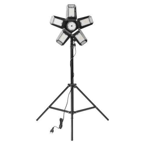 RIGEL LED zestaw: lampa warsztatowa składana 5-skrzydłowa 55W + statyw + adapter AD-NL-6516 ADVITI