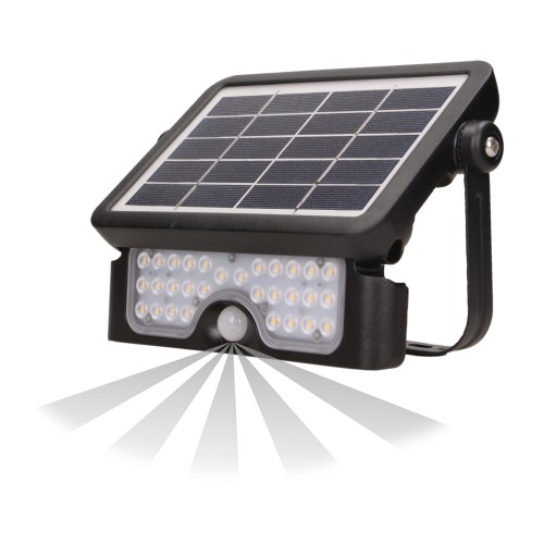 LUX LED 5W, naświetlacz solarny z czujnikiem ruchu 500lm, IP65, 4000K, 2x1500mAh, czarny AD-SL-6108BLR4 ADVITI