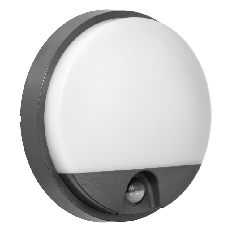 AGAT LED 15W, oprawa ogrodowa z czujnikiem ruchu, 140st, 1100lm, IP54, 4000K, szara AD-OP-6112GLPMR4 ADVITI