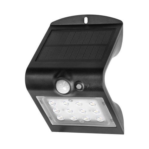 SILOE LED 1,5W, lampa solarna z czujnikiem ruchu 120st, 190lm, IP65, 4000K, 1200mAh, podwójne źródło światła, czarna AD-SL-6083BLR4 ADVITI