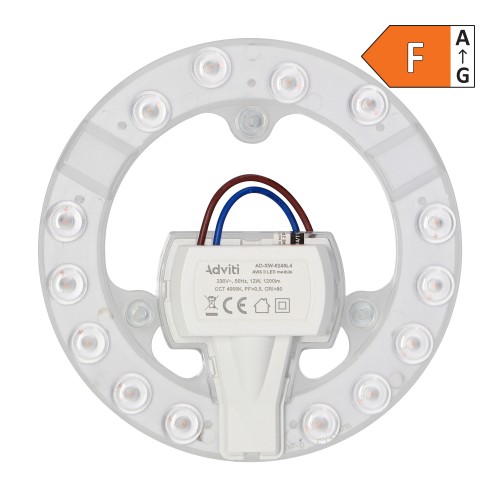 AVIS II panel świetlny, LED 12W 1200lm, 4000K, 3 neodymowe magnesy, Ø 137 AD-SW-6249L4 ADVITI