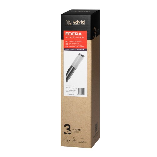 EDERA oprawa ogrodowa, E27, max. 15W, IP44, skos, stal nierdzewna AD-OP-6570GE27PM ADVITI Kinkiet