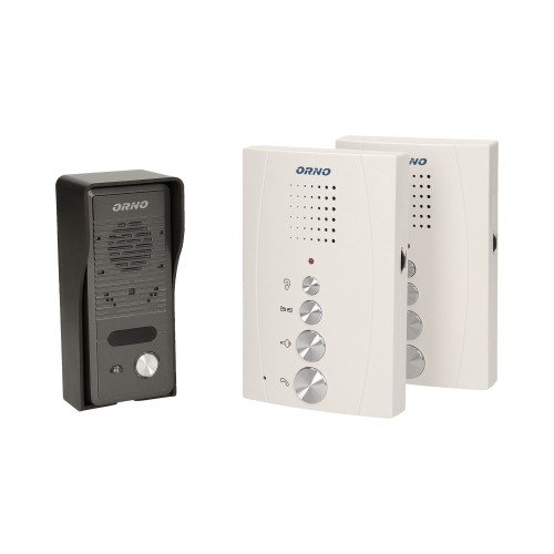ELUVIO INTERCOM, zestaw domofonowy jednorodzinny, 5-żyłowy, z interkomem, bezsłuchawkowy, biały OR-DOM-RE-920/W ORNO Home