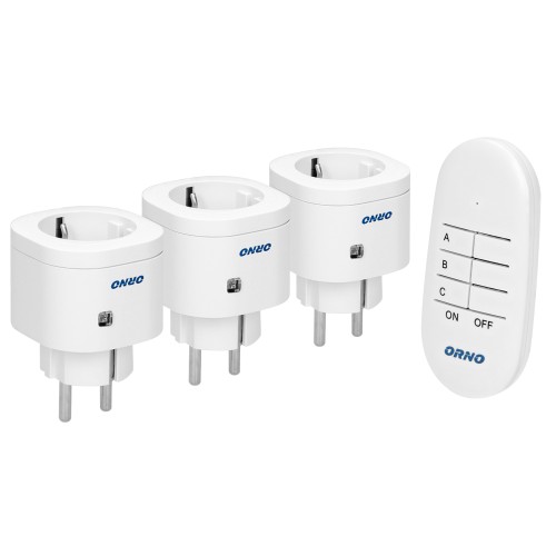 Zestaw bezprzewodowych mini gniazd sterowanych pilotem 3+1, wersja Schuko OR-GB-438(GS) ORNO Home