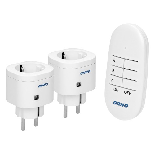 Zestaw bezprzewodowych mini gniazd sterowanych pilotem 2+1, wersja Schuko OR-GB-439(GS) ORNO Home