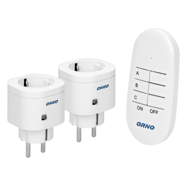 Zestaw bezprzewodowych mini gniazd sterowanych pilotem 2+1, wersja Schuko OR-GB-439(GS) ORNO Home