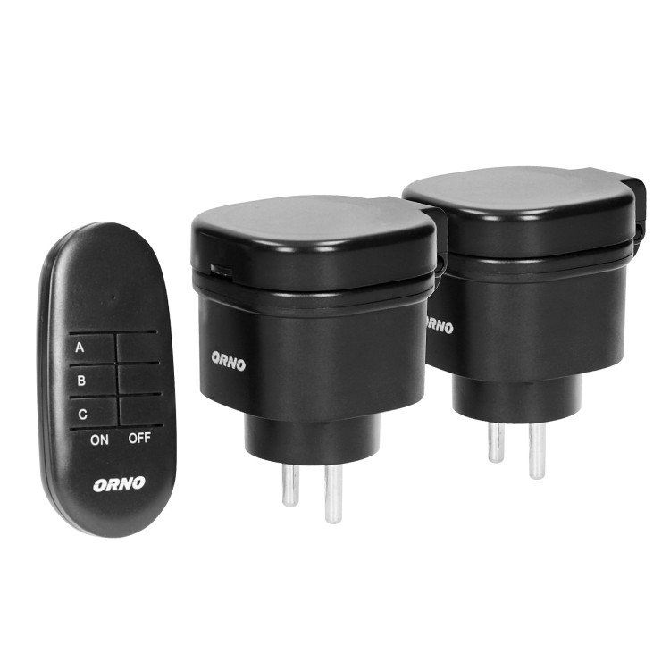Zestaw bezprzewodowych mini gniazd sterowanych pilotem 2+1, IP44, wersja Schuko OR-GB-441(GS) ORNO Home
