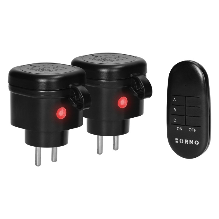 Zestaw bezprzewodowych mini gniazd sterowanych pilotem 2+1, IP44 OR-GB-460 ORNO Home