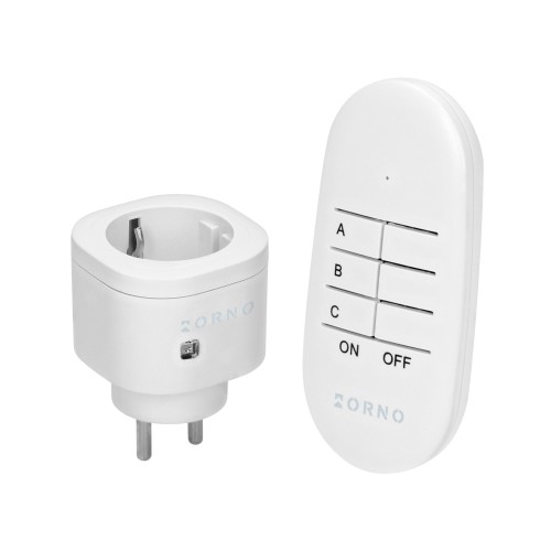 Bezprzewodowe gniazdo mini sterowane pilotem 1+1, wersja Schuko OR-GB-461(GS) ORNO Home
