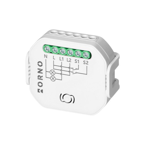 Przekaźnik dopuszkowy 2-kanałowy Tuya Smart Wi-Fi+BLE OR-SH-17101 ORNO Home