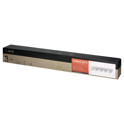 KUBAR SP 5, oprawa ścienno-sufitowa, GU10 max. 5x35W, IP20, biała AD-OP-6513WGU10 ADVITI