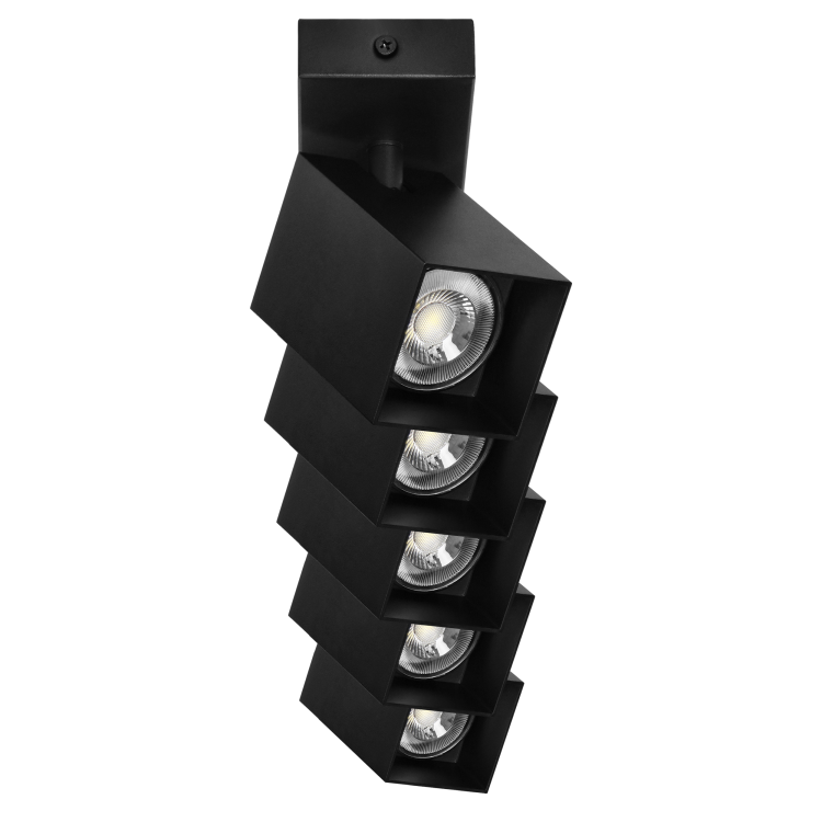 KUBAR SP 5, oprawa ścienno-sufitowa, GU10 max. 5x35W, IP20, czarna AD-OP-6513BGU10 ADVITI