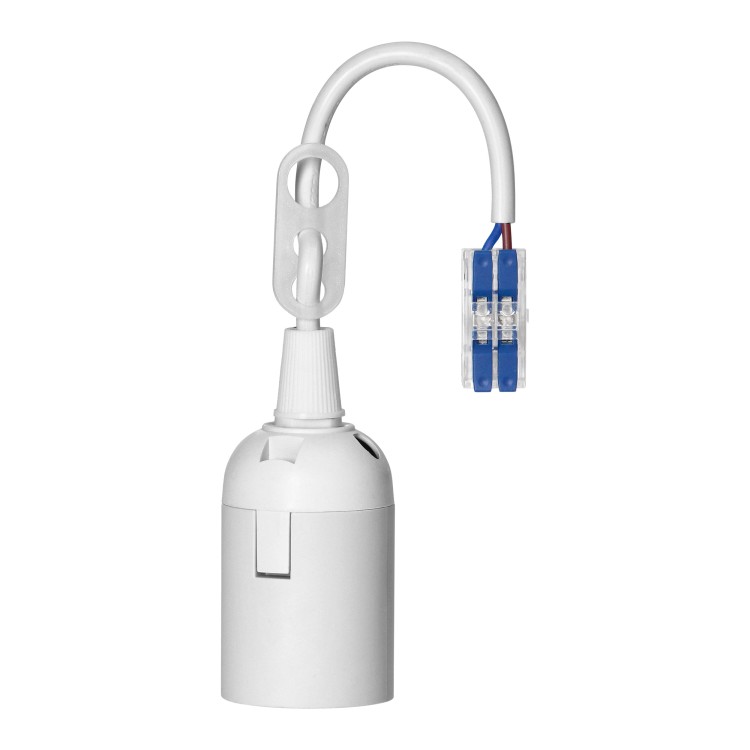 Oprawka remontowa E27 z szybkozłączką, biała LH/E27-29/W/PZ Virone