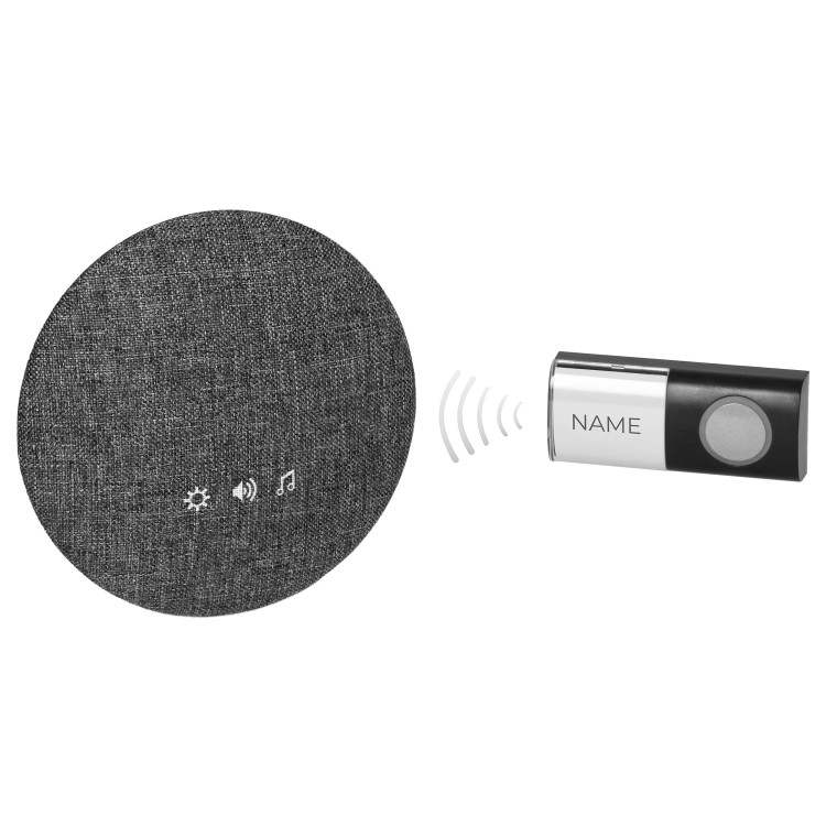 Dzwonek bezprzewodowy FALANTE, bateryjny, przycisk bateryjny, learning system, 38 dźwięków, zakres działania 200m DB-5 Virone